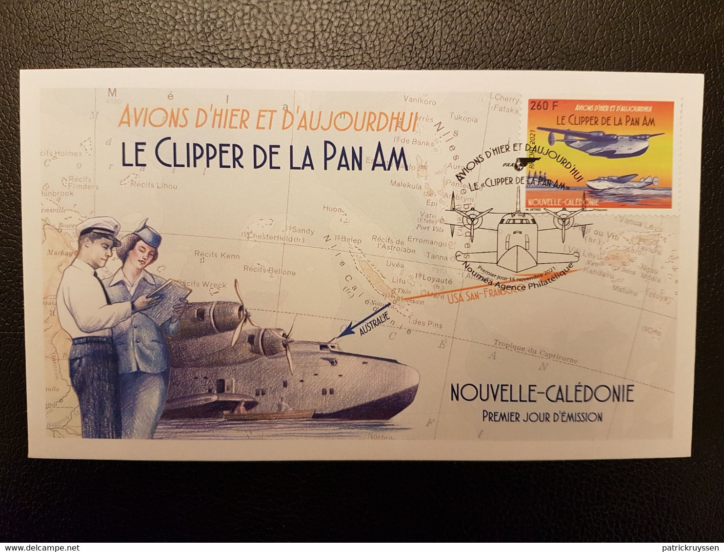 Caledonia 2021 Caledonie Avion LE CLIPPER PAN AM Aviation Seaplane Hydravion 1v FDC PJ - Unused Stamps