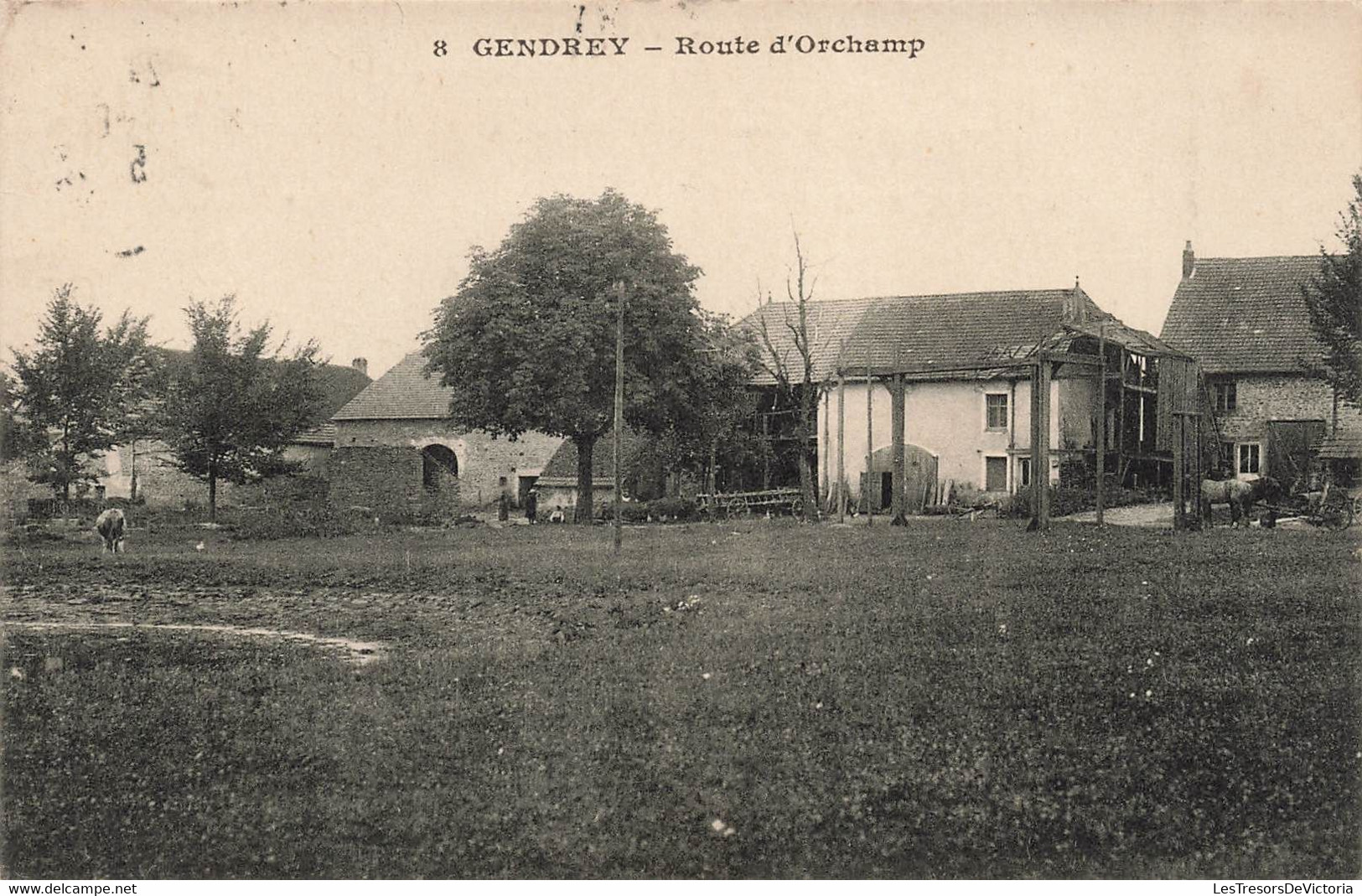 CPA Gendrey - Route D'orchamp - Obliteration Ambulant En 1925 - Gendrey