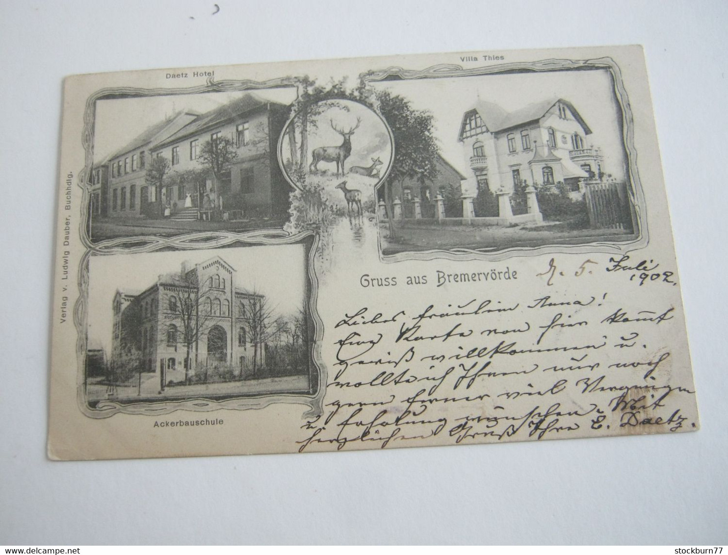 Bremervörde , Hotel , Schule , Villa  , Schöne   Karte Um 1902   ,    2 Abbildungen - Bremervoerde