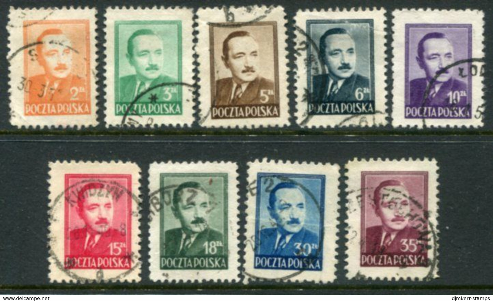 POLAND 1948 Bierut Definitive, Used.  Michel 518-26 - Used Stamps