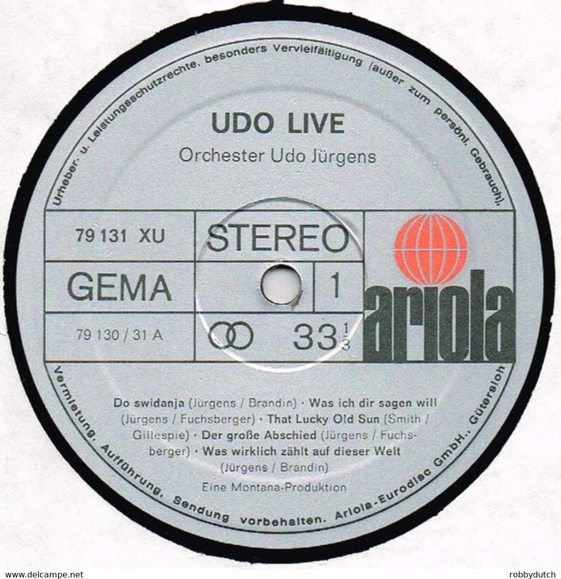 * 2LP * UDO JÜRGENS - UDO LIVE (Germany 1969)