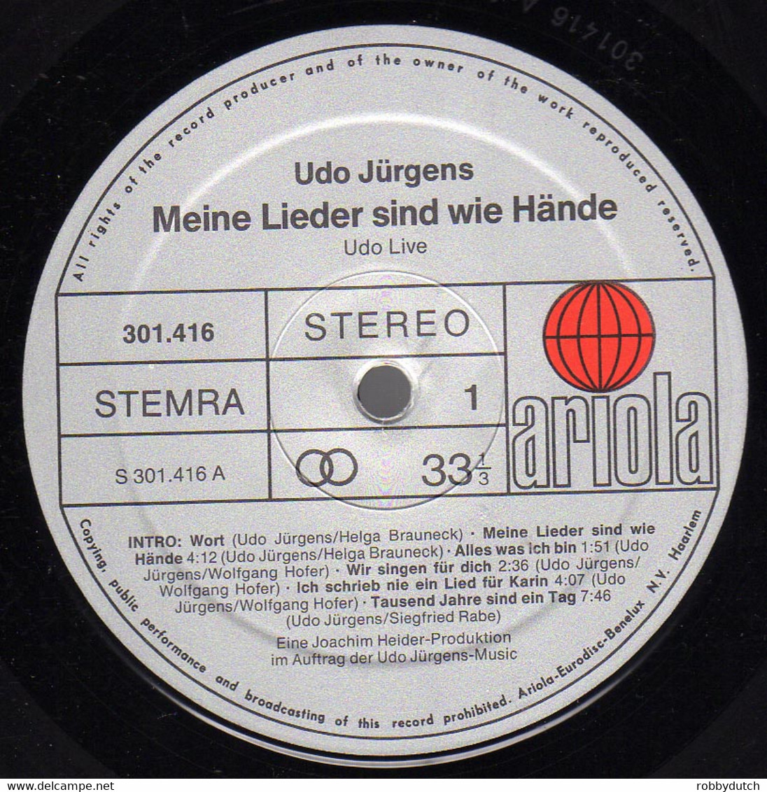 * 2LP * UDO JÜRGENS - UDO LIVE (MEINE LIEDER SIND WIE HÄNDE) (Germany 1981) - Other - German Music