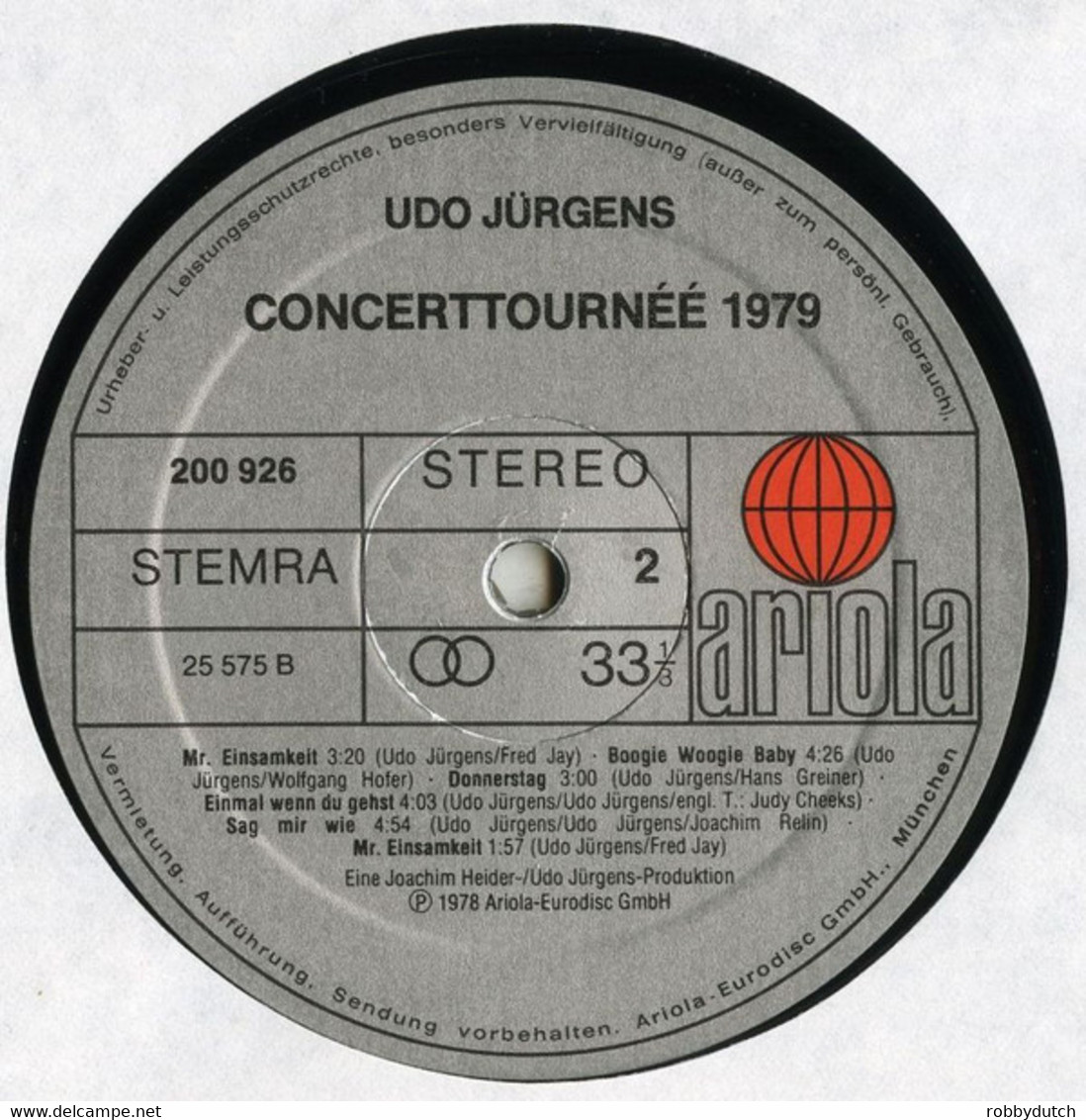 * LP * UDO JÜRGENS - CONCERTTOERNEE 1979 (LIEDER DIE AUF REISE GEHEN)  (Holland 1979) - Other - German Music