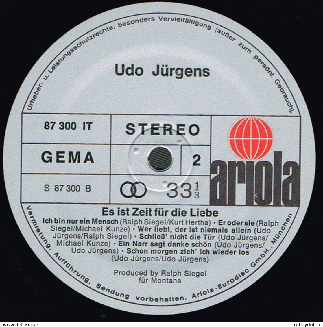 * LP * UDO JÜRGENS - ES IST ZEIT FÜR DIE LIEBE (Germany 1973 EX) - Other - German Music
