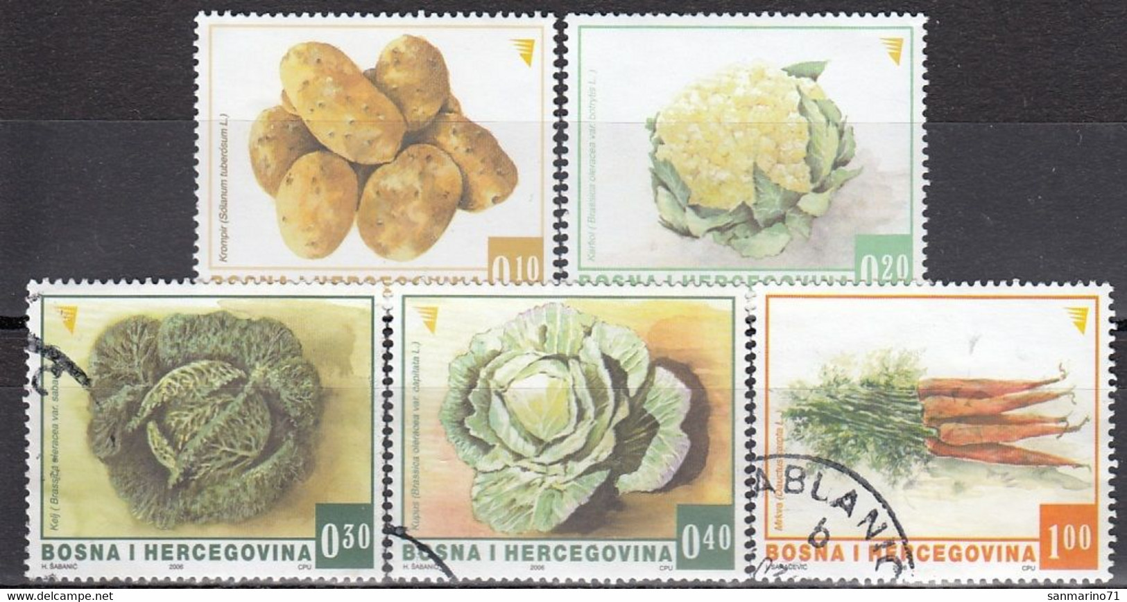 BOSNIA AND HERZEGOVINA 432-436,used,vegetables - Groenten