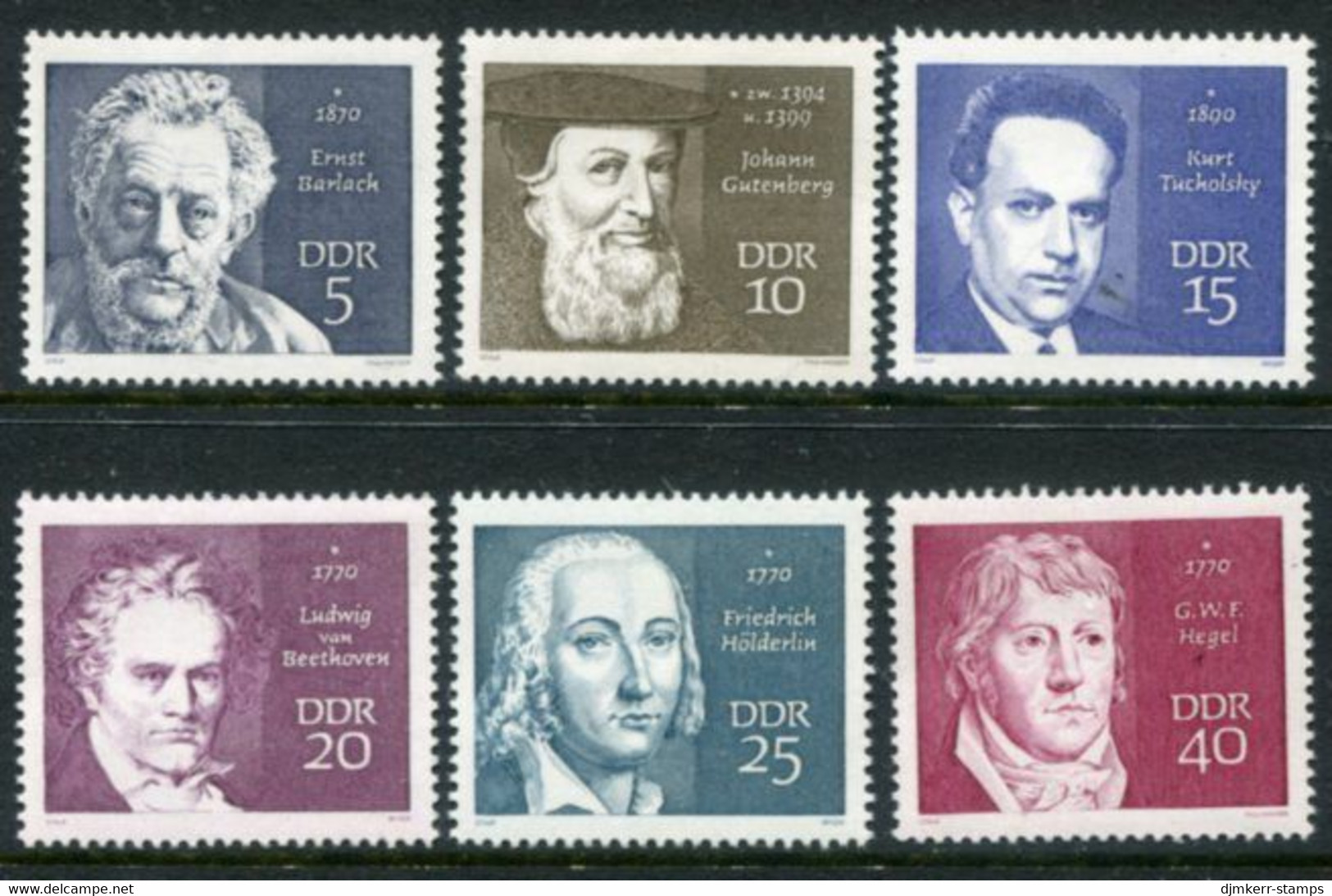 DDR / E. GERMANY 1970 Cultural Personalities MNH / **.  Michel 1534-39 - Unused Stamps