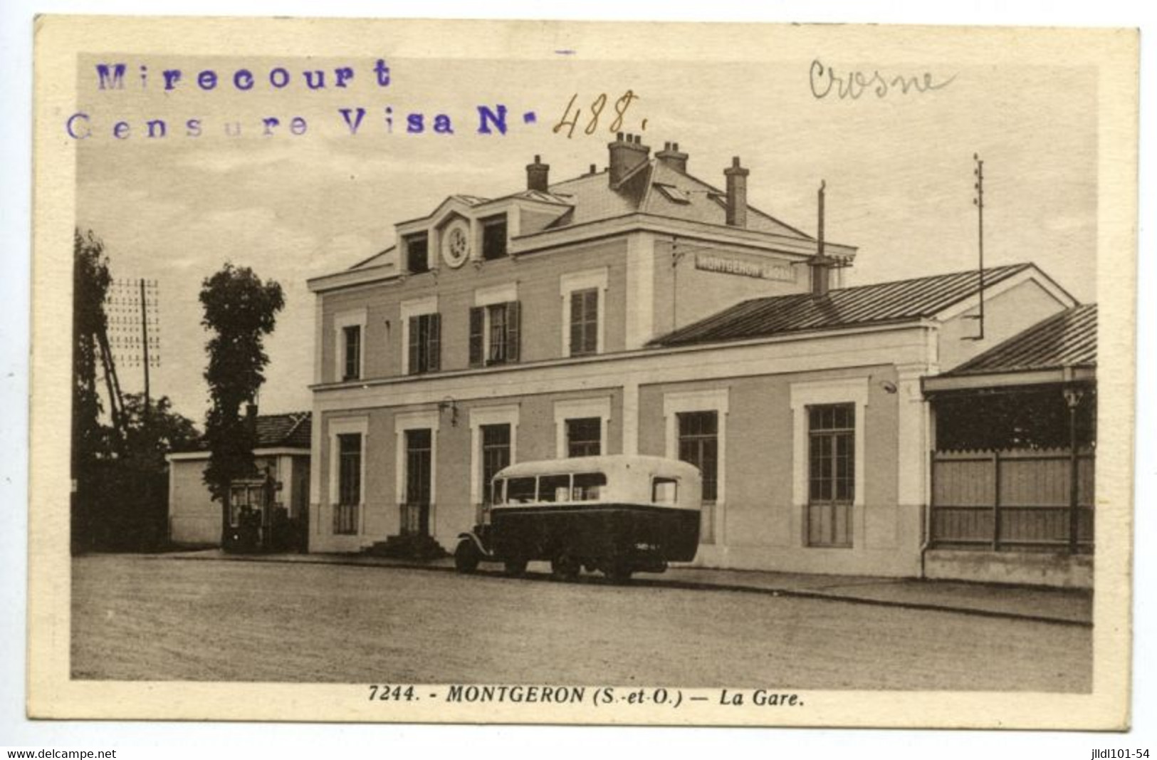 Montgeron - La Gare (Mirecourt Censure Visa N°488) - Montgeron