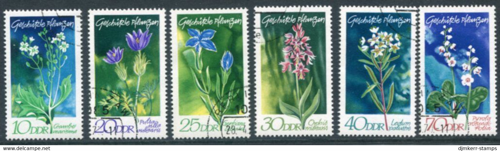 DDR / E. GERMANY 1970 Protected Plants Used.  Michel 1563-68 - Oblitérés