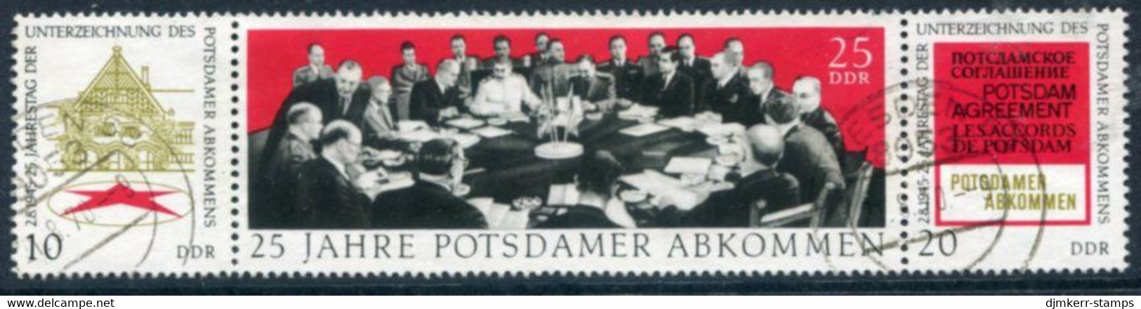 DDR / E. GERMANY 1970 Treaty Of Potsdam Strip Used.  Michel 1598-1600 - Usados