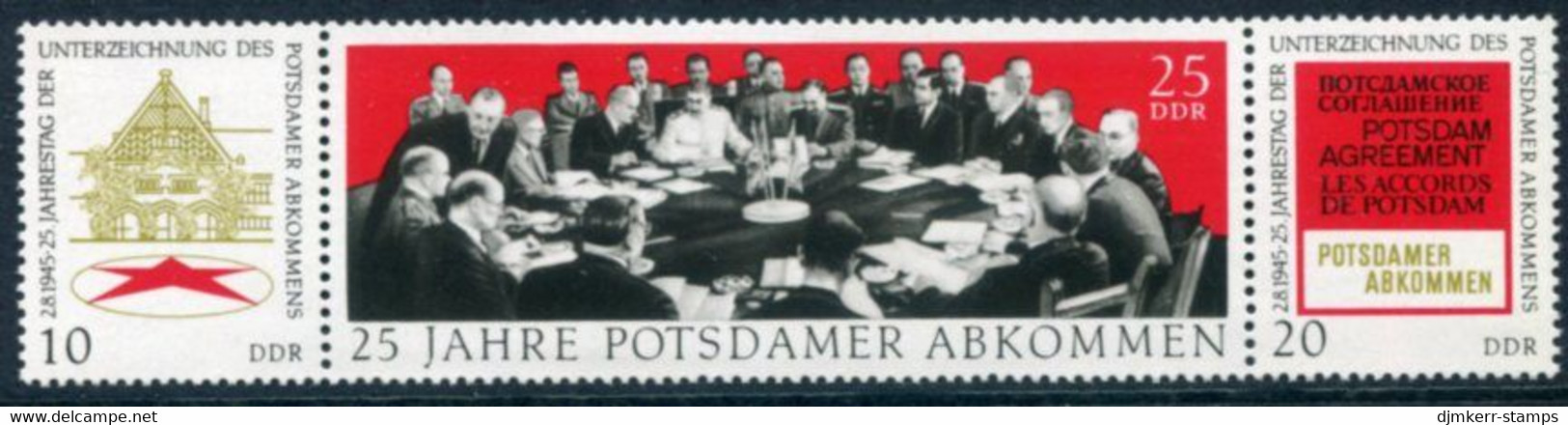 DDR / E. GERMANY 1970 Treaty Of Potsdam Strip MNH / **.  Michel 1598-1600 - Unused Stamps