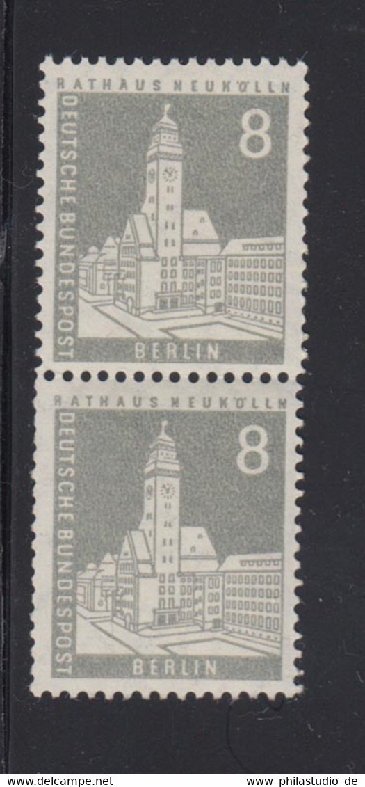 Berlin 143 Wv Senkrechtes Paar Spitzer Ausgleichszahn Versetzte Zähnung  8 Pf /1 - Roller Precancels