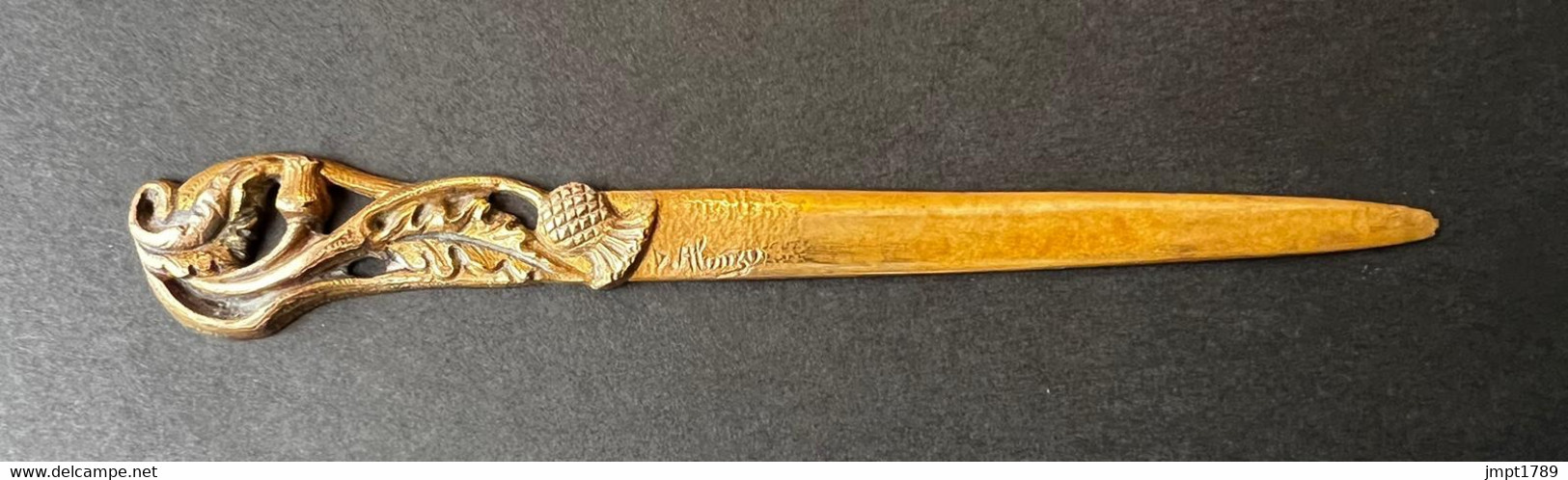 Ouvre-lettres Coupe-papier Dominique Alonzo Art Nouveau Début XXe Siècle - Briefopener