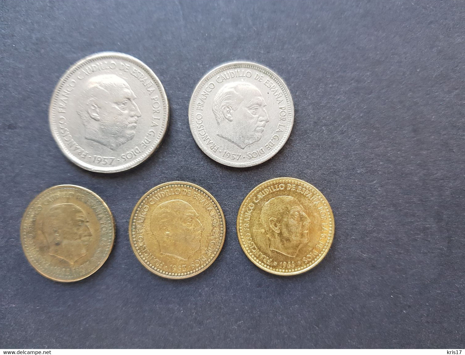 (PI)(ESPF04)(CZ) Pièces Monnaies ESPAGNE FRANCO 1953 1957 1963 1966 - 1 Peseta