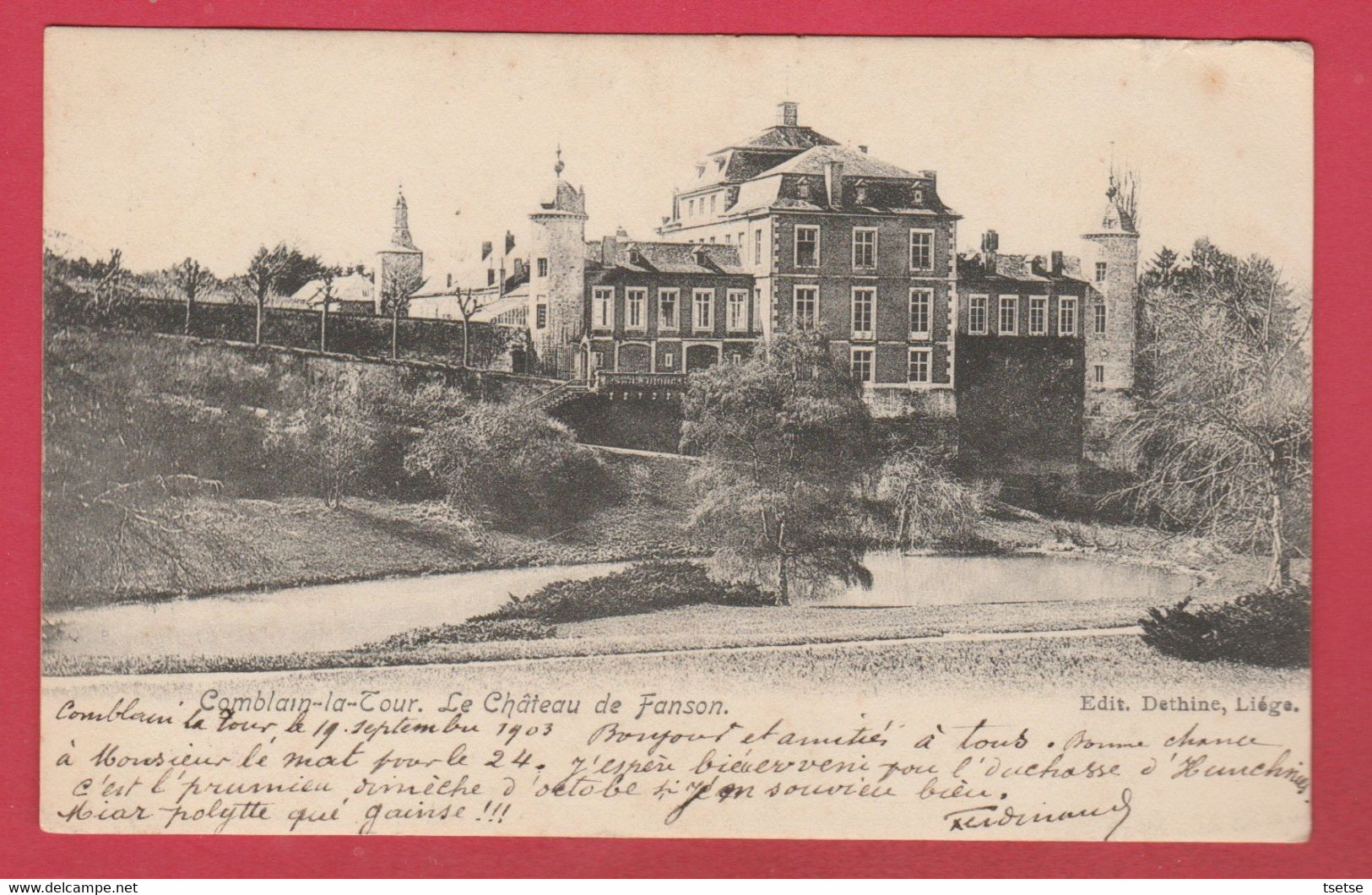 Comblain-la-Tour - Le Château De Fanson - 1908 ( Voir Verso ) - Hamoir