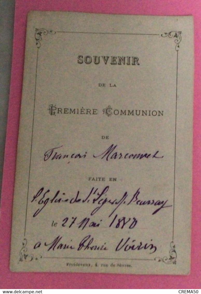 Canivet - Souvenir De 1ère Communion 27 Mai 1880 - Devotion Images