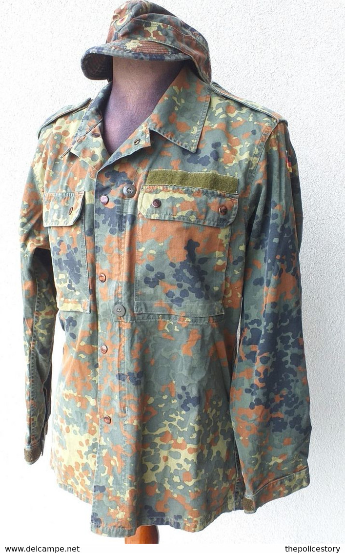 Giacca Pantaloni Berretto Mimetici Flecktarn BW Esercito Tedesco Anni '90 - Uniformes