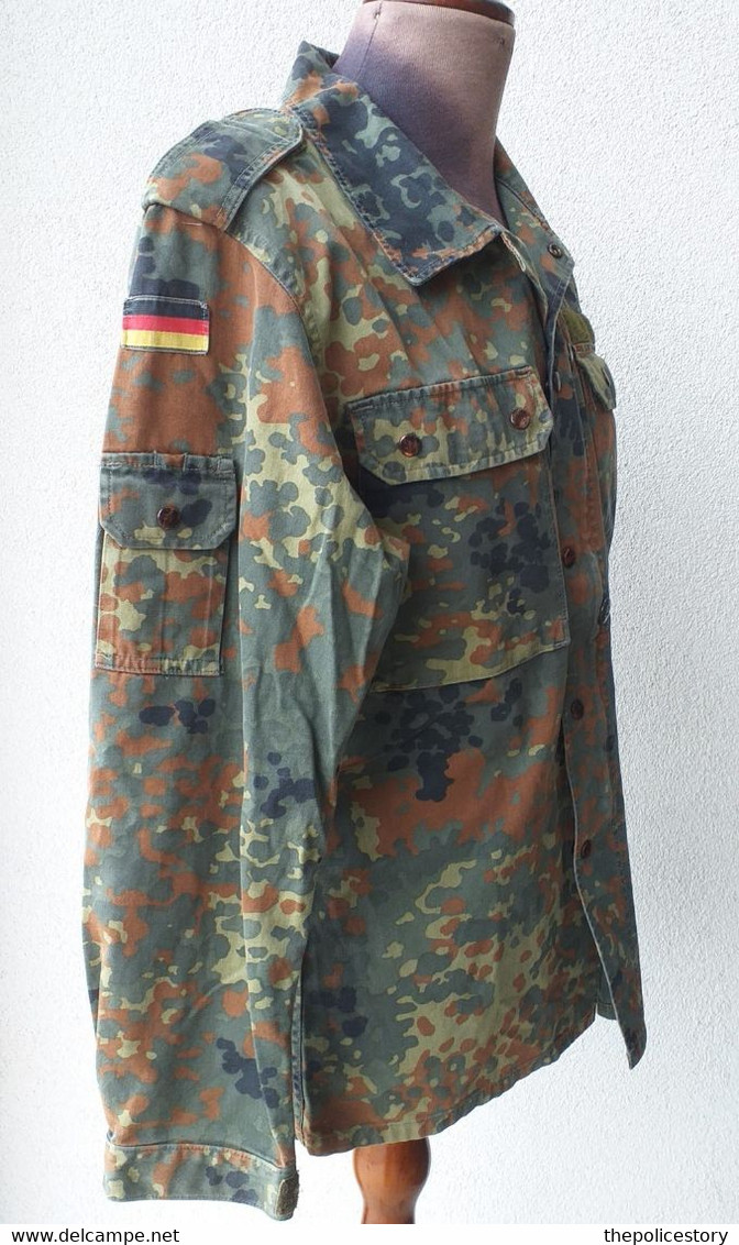 Giacca Pantaloni Berretto Mimetici Flecktarn BW Esercito Tedesco Anni '90 - Uniformes