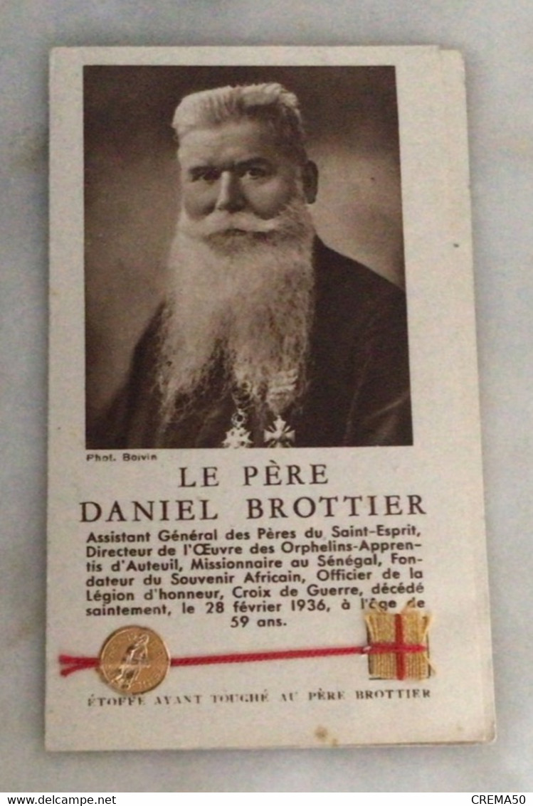 Image. Pére Daniel Brottier . Avec Relique - Imágenes Religiosas