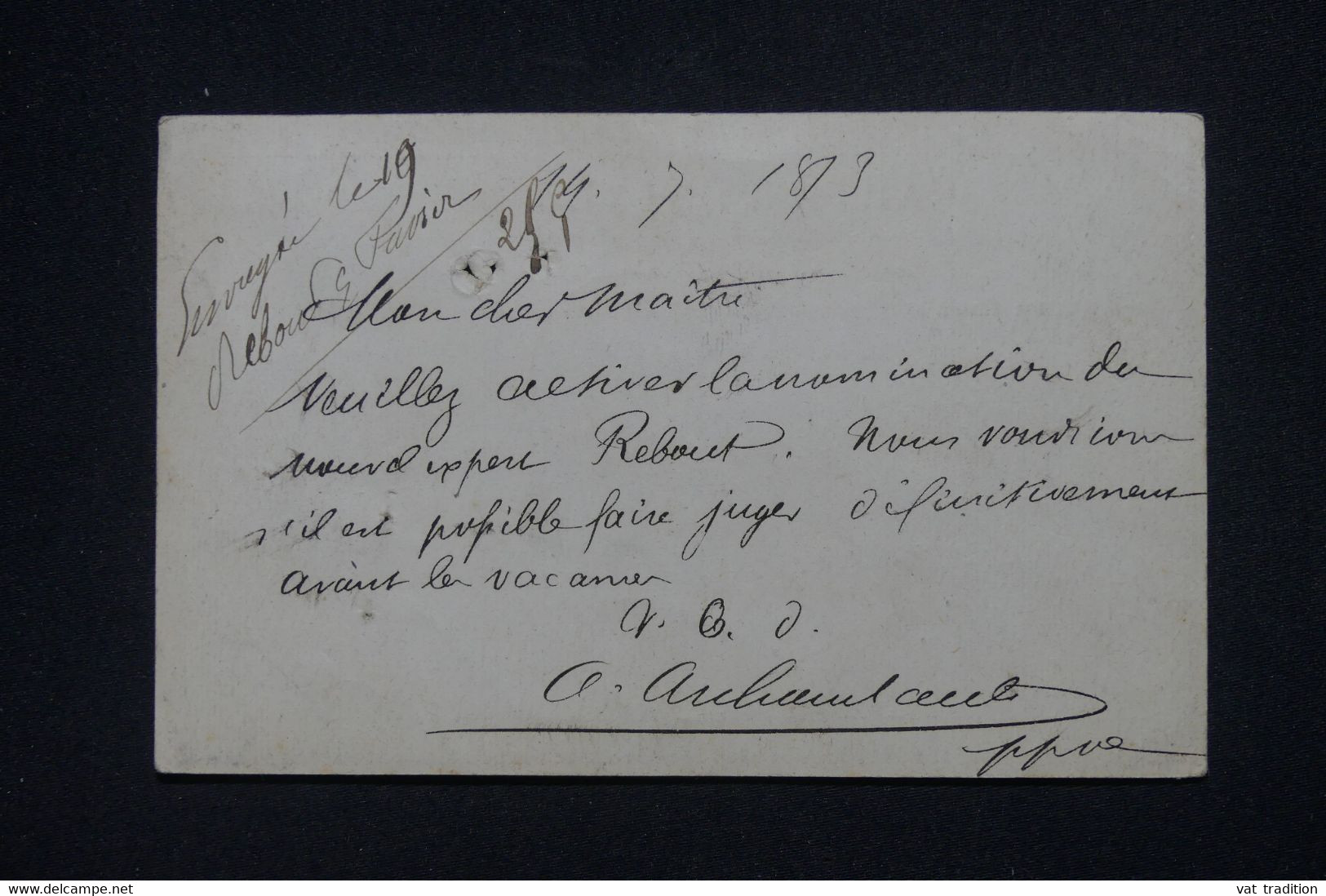 FRANCE - Cérès 5ct + 10ct  étoile 11 Sur Carte Précurseur De Paris Pour Pontoise En 1873  - L 136146 - Vorläufer