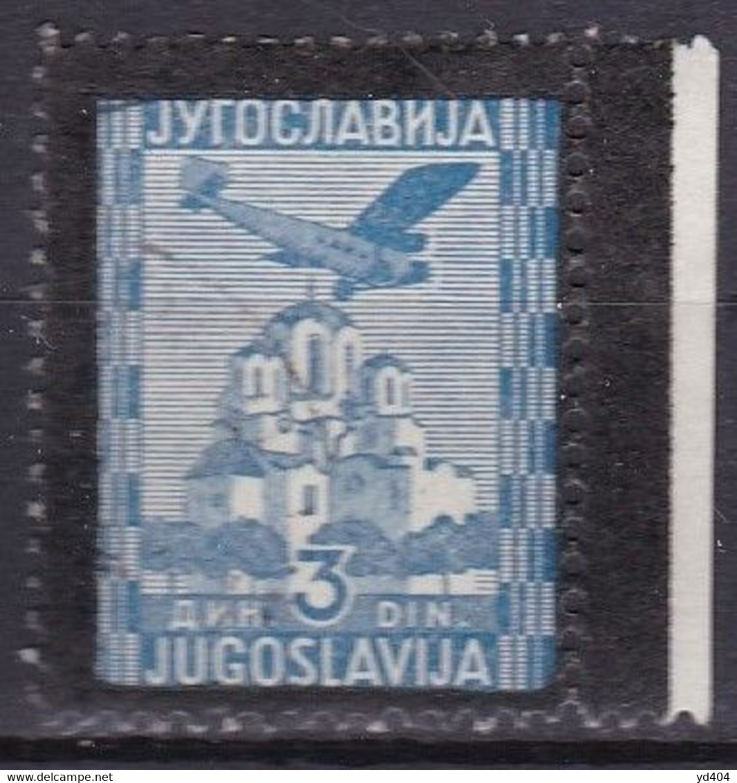 YU402 – YOUGOSLAVIA – AIRMAIL - 1934 – KING ALEXANDER MOURNING – SG # 319 USED 6,50 € - Luchtpost