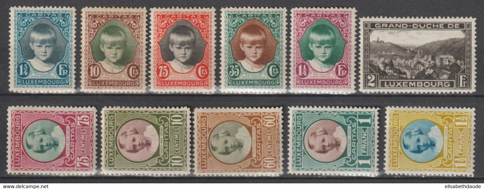 LUXEMBOURG - 1928/1929 - ANNEES COMPLETES YVERT N° 208/218 * MLH - COTE = 17.5 EUR - Full Years