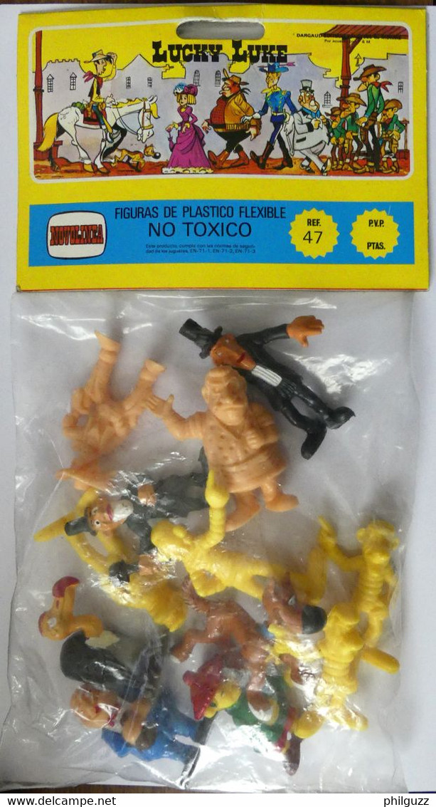 Pochette NOVOLINEA COMANSI 1985 12 FIGURINES LUCKY LUKE DONT 1 Figurine SCHLEICH 1984 RANTANPLAN - Andere & Zonder Classificatie