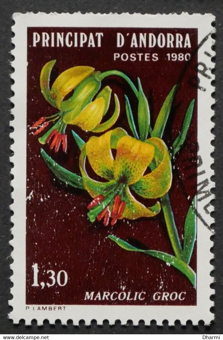 ANDORRE FR 1980 N°287 OBLITERE 1,30 Flore - Lys Pyrénées - USED - Oblitérés