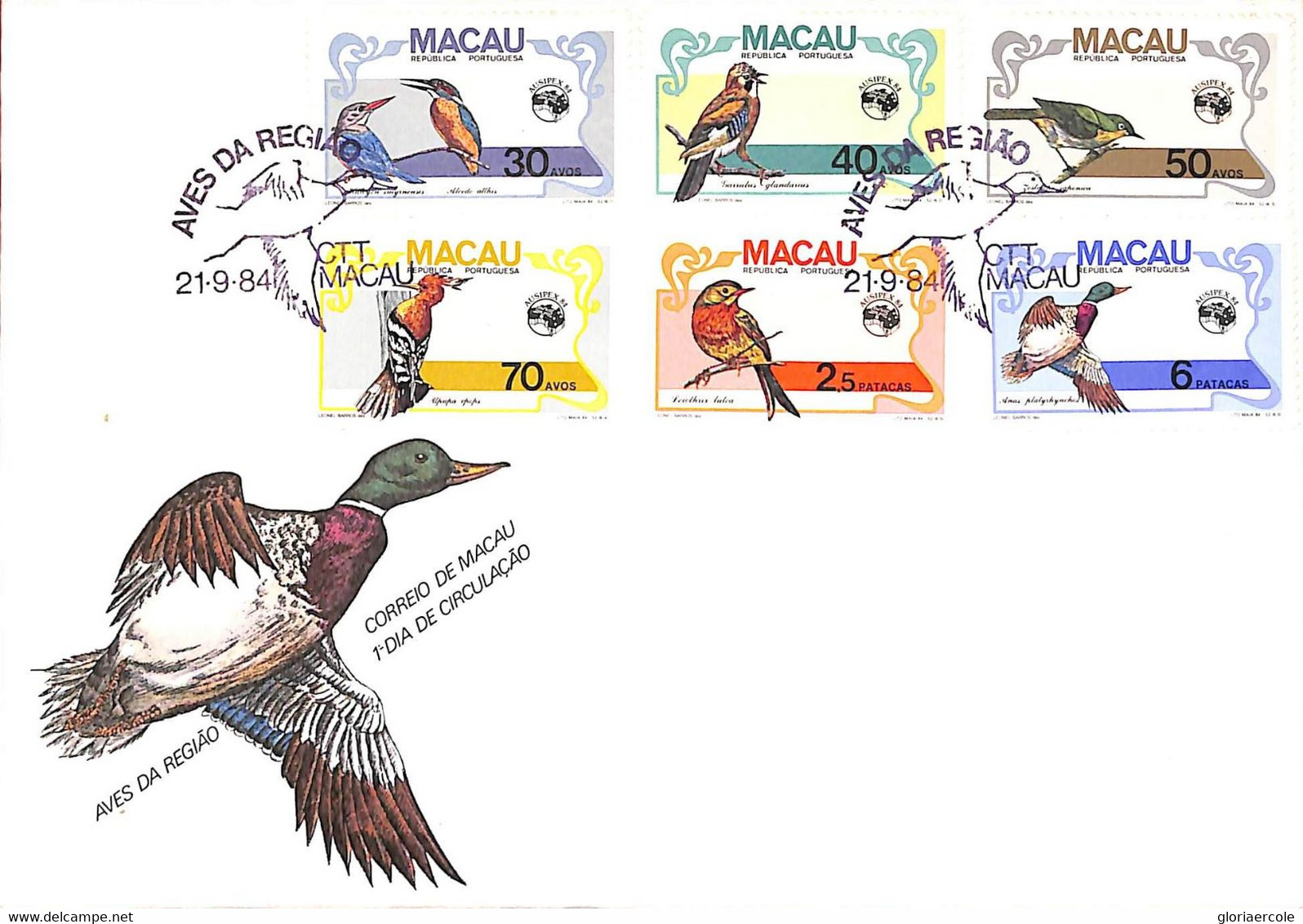Aa6730 - MACAU Macao  - POSTAL HISTORY - FDC Cover BIRDS Wood Pecker 1984 - FDC
