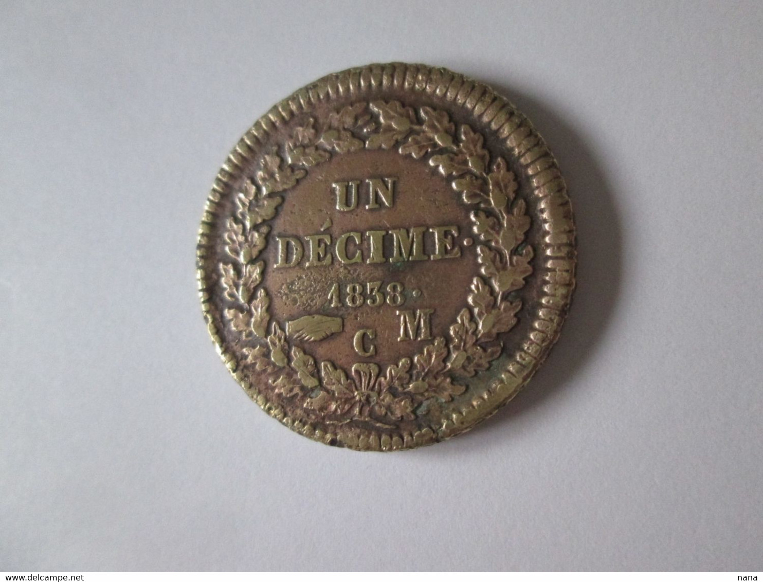 Monaco 1 Decime 1835 Cooper Coin See Pictures - 1819-1922 Honoré V, Charles III, Albert I