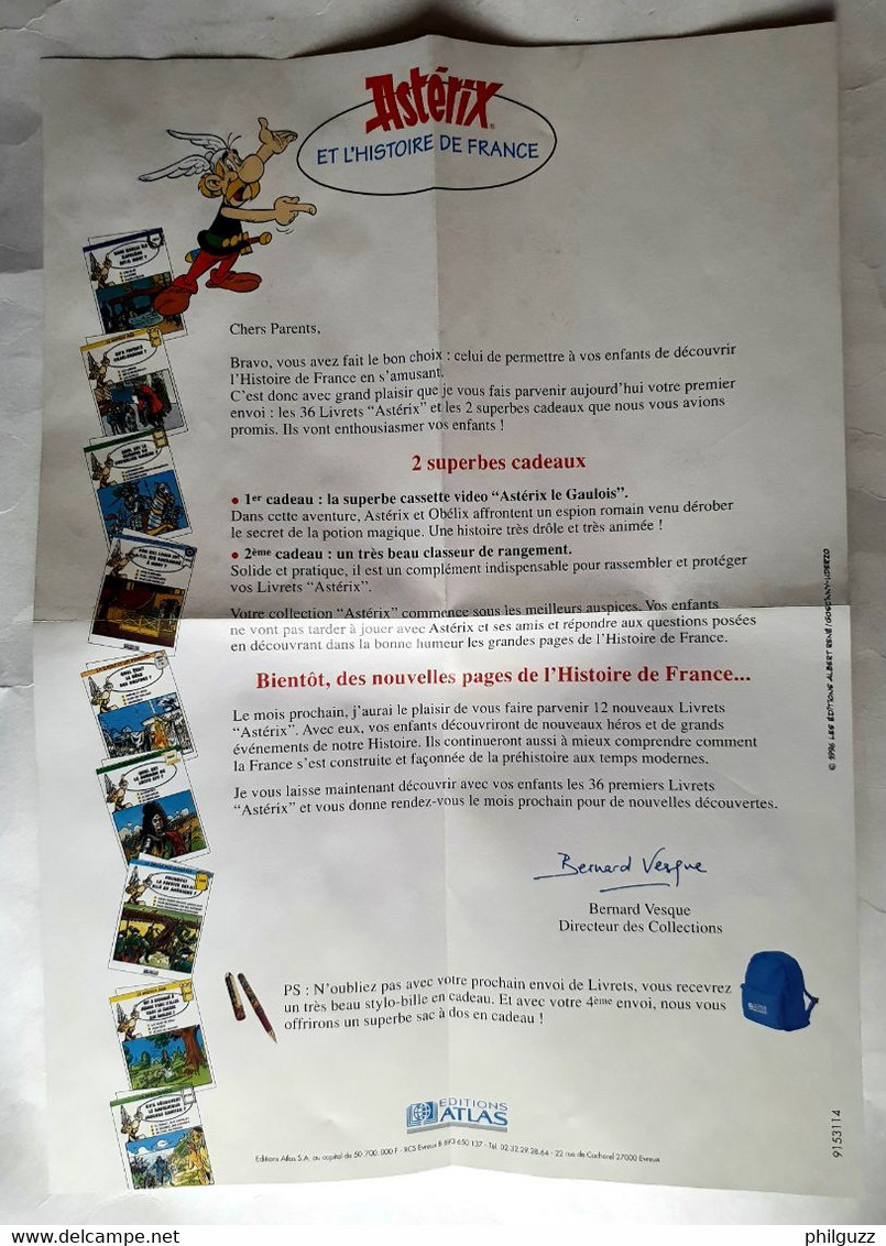 Courrier LIVRETS ASTERIX ET L'HISTOIRE DE FRANCE 1997 - Objets Publicitaires