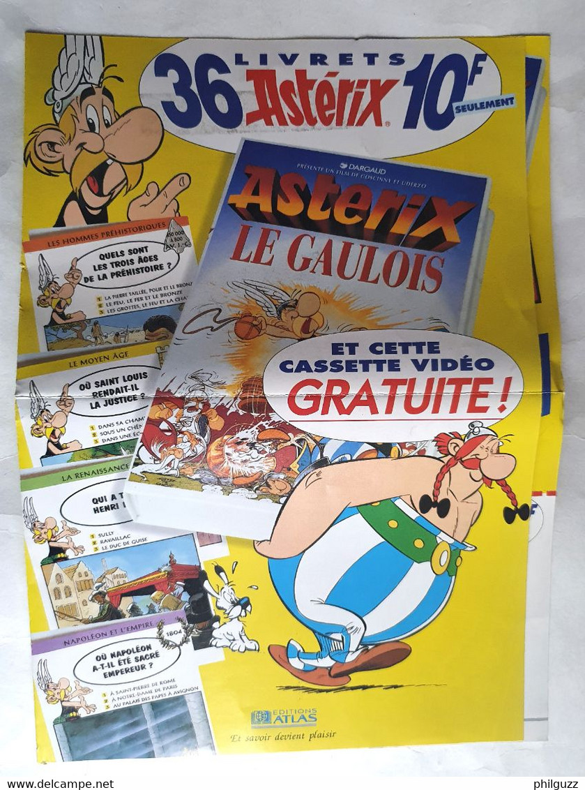 Dépliant Collection LIVRETS ASTERIX ET L'HISTOIRE DE FRANCE 1997 - Objets Publicitaires