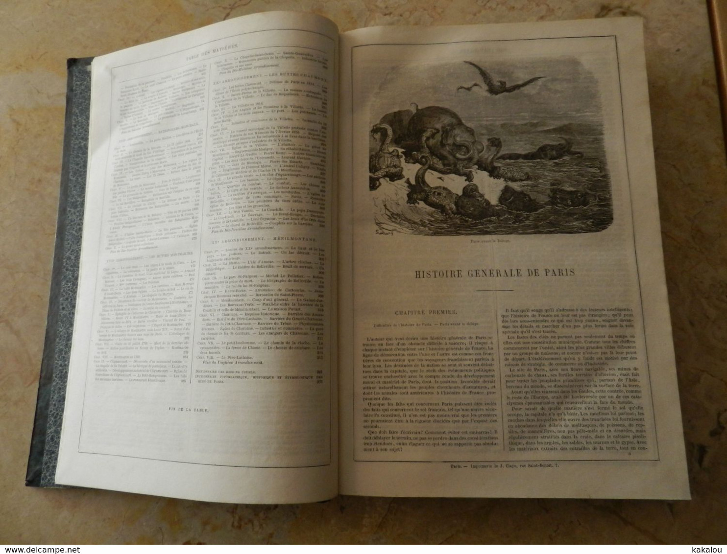 LE NOUVEAU PARIS histoire de ses 20 arrondissements + enviirons de paris illustration gustave doré 1861