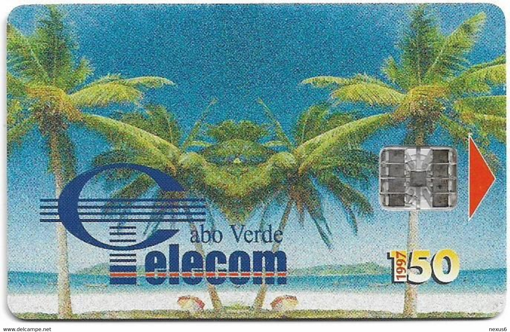 Cabo Verde - Cabo Verde Telecom - Palm Trees, 05.1997, 150U, 45.000ex, Used - Kaapverdische Eilanden