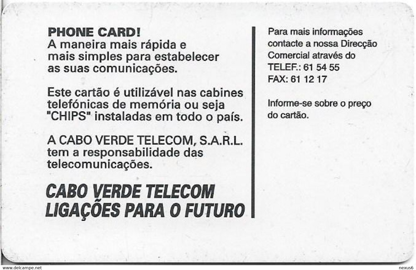 Cabo Verde - Cabo Verde Telecom - Palm Trees, 05.1997, 150U, 45.000ex, Used - Cape Verde