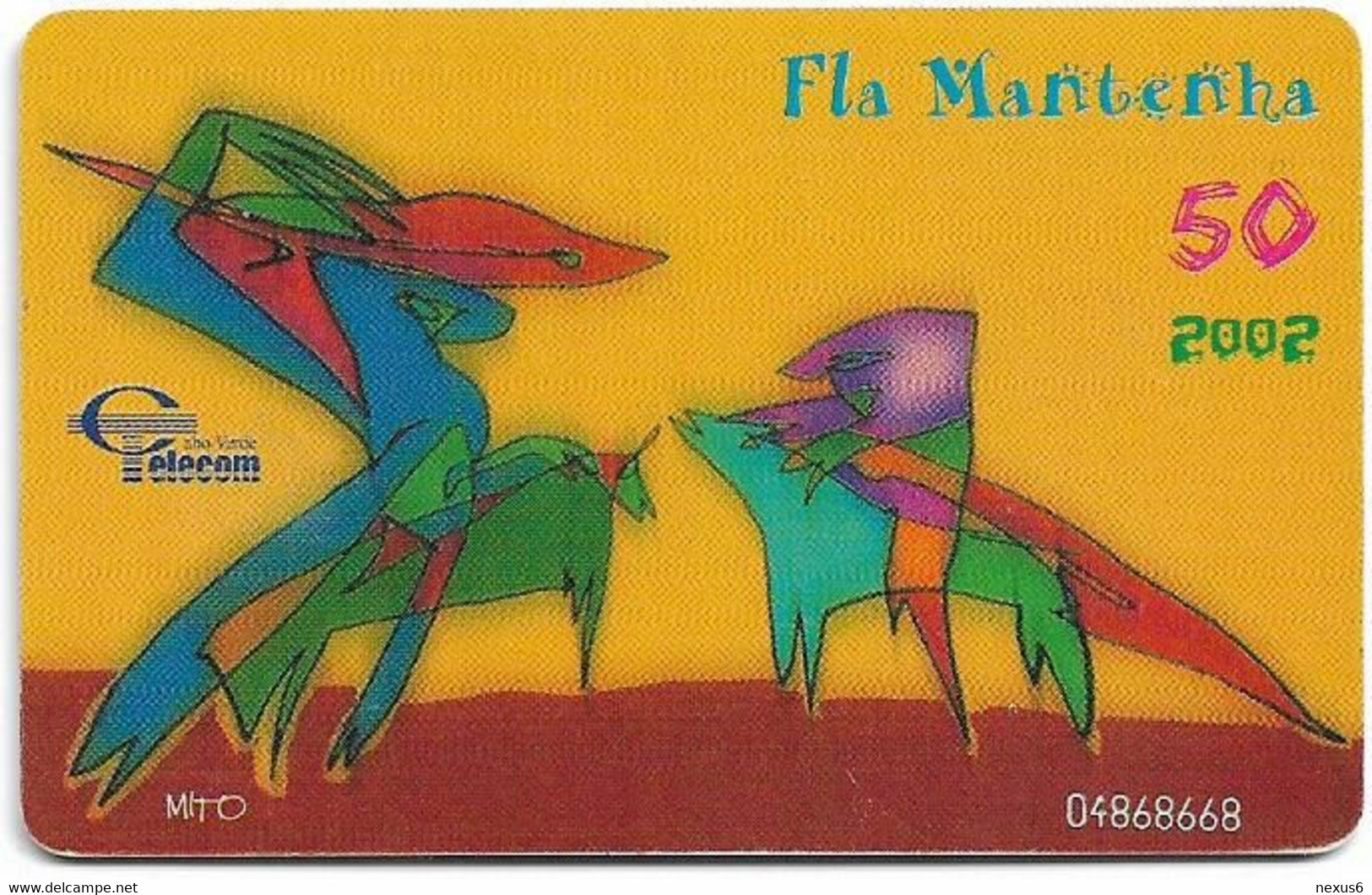 Cabo Verde - Cabo Verde Telecom (Chip) - Fla Mantenha 2002, SC7, 2002, 50U, Used - Cape Verde