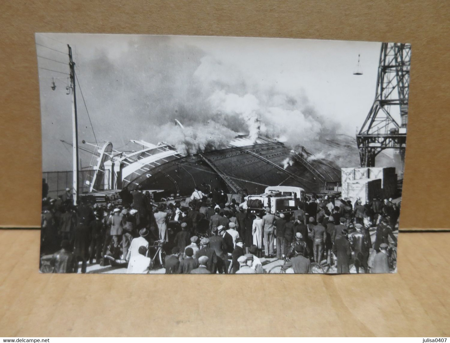 LE HAVRE (76) Ancienne Photographie Incendie Du Paquebot PARIS 1939 - Hafen