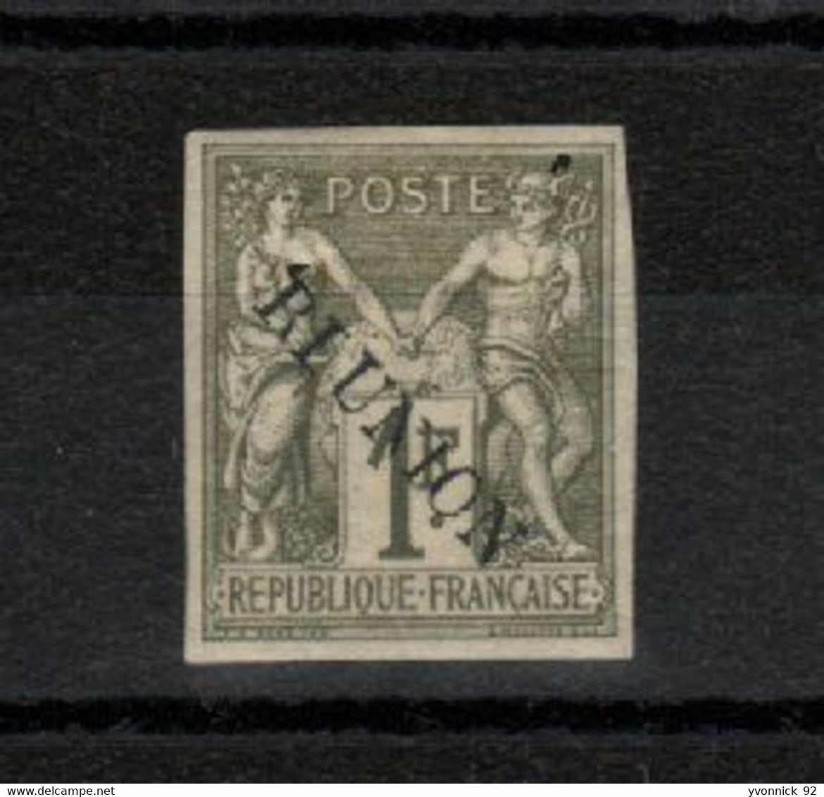 Réunion  - Surchargé  RLINON (1891) - 1F Vert N°16b - Altri & Non Classificati