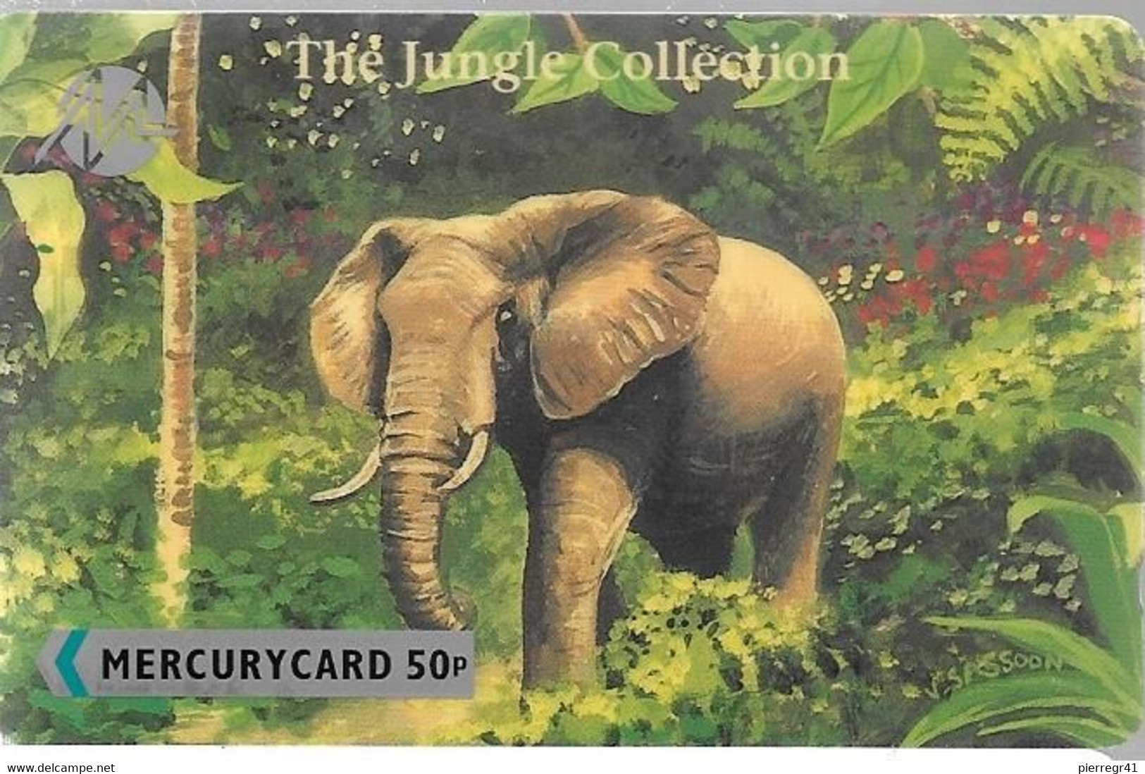 CARTE+GB-MERCURY CARD-50P-THE JUNGLE COLLECTION-ELEPHANT- TBE- - Selva