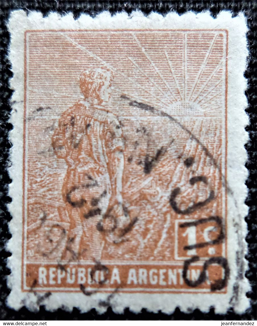 Timbre D'Argentine 1911 Farmer And Rising Sun  Stampworld N° 164A - Oblitérés
