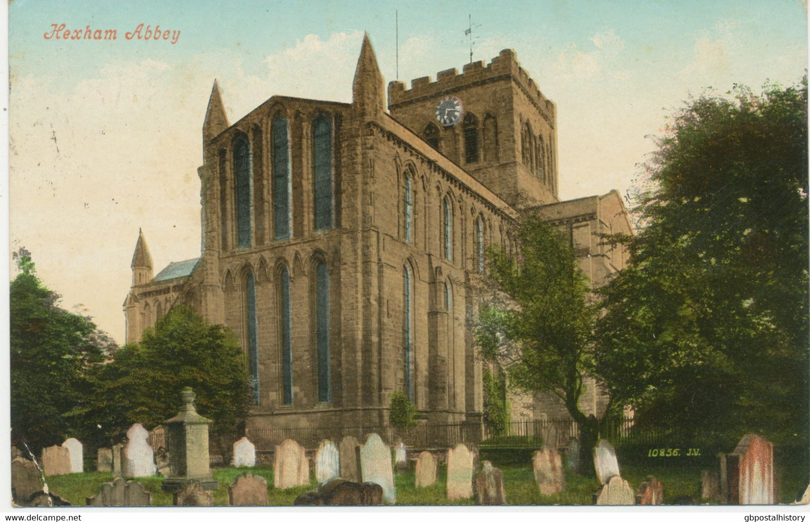 GB „FOREST-HALL“ (NEWCASTLE UPON TYNE) Rare CDS Double Circle On Superb Postcard (Hexham Abbey) W EVII 1d To MINSK - Lettres & Documents