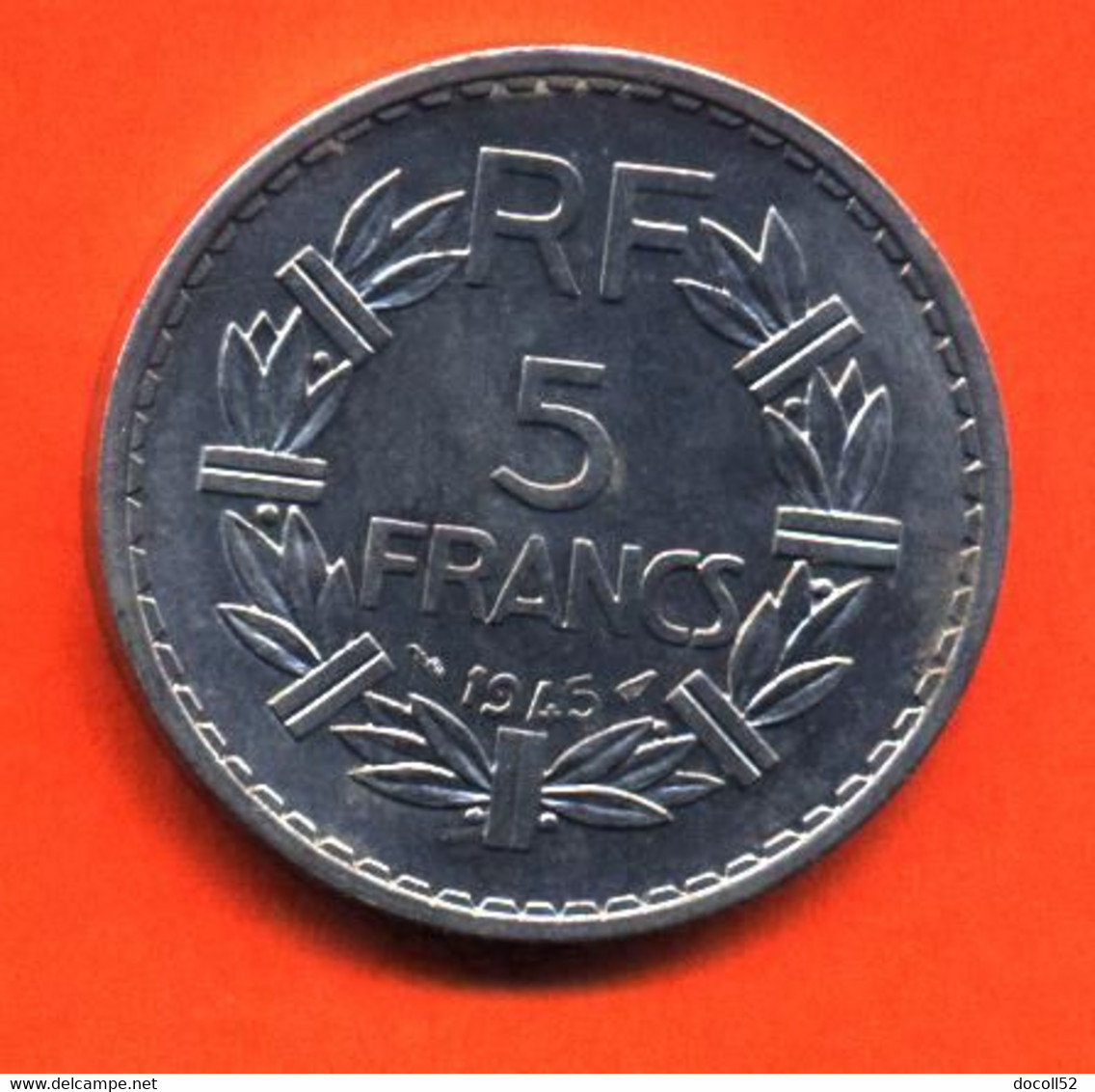 MONNAIE DE 5 FRANCS 1945 ALUMINIUM " LAVRILLIER " QUALITE SPL - VOIR 2 SCANS - 5 Francs