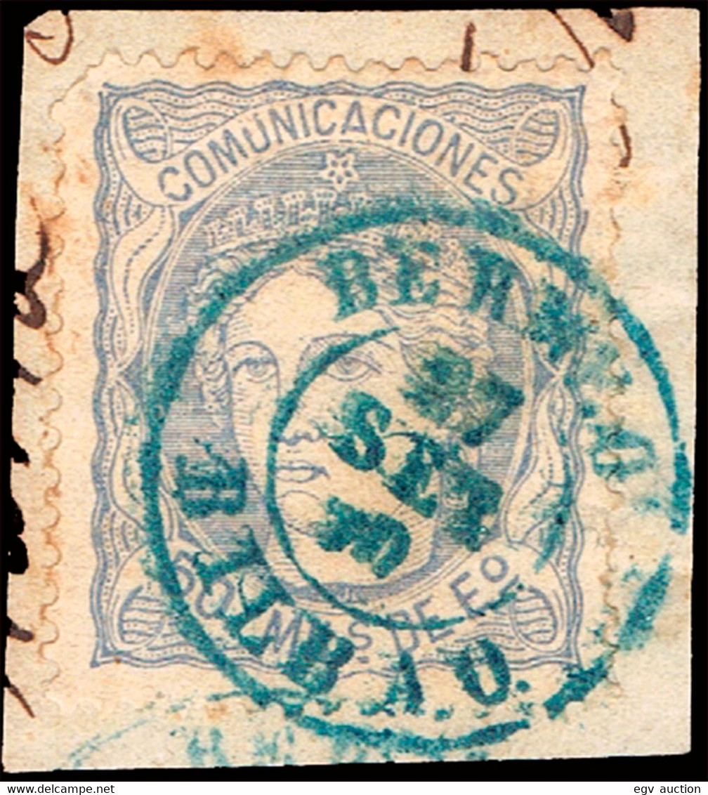 Vizcaya - Edi O 107 - Fragmento Mat Fech. Tp.II "Bermeo" Azul - Used Stamps