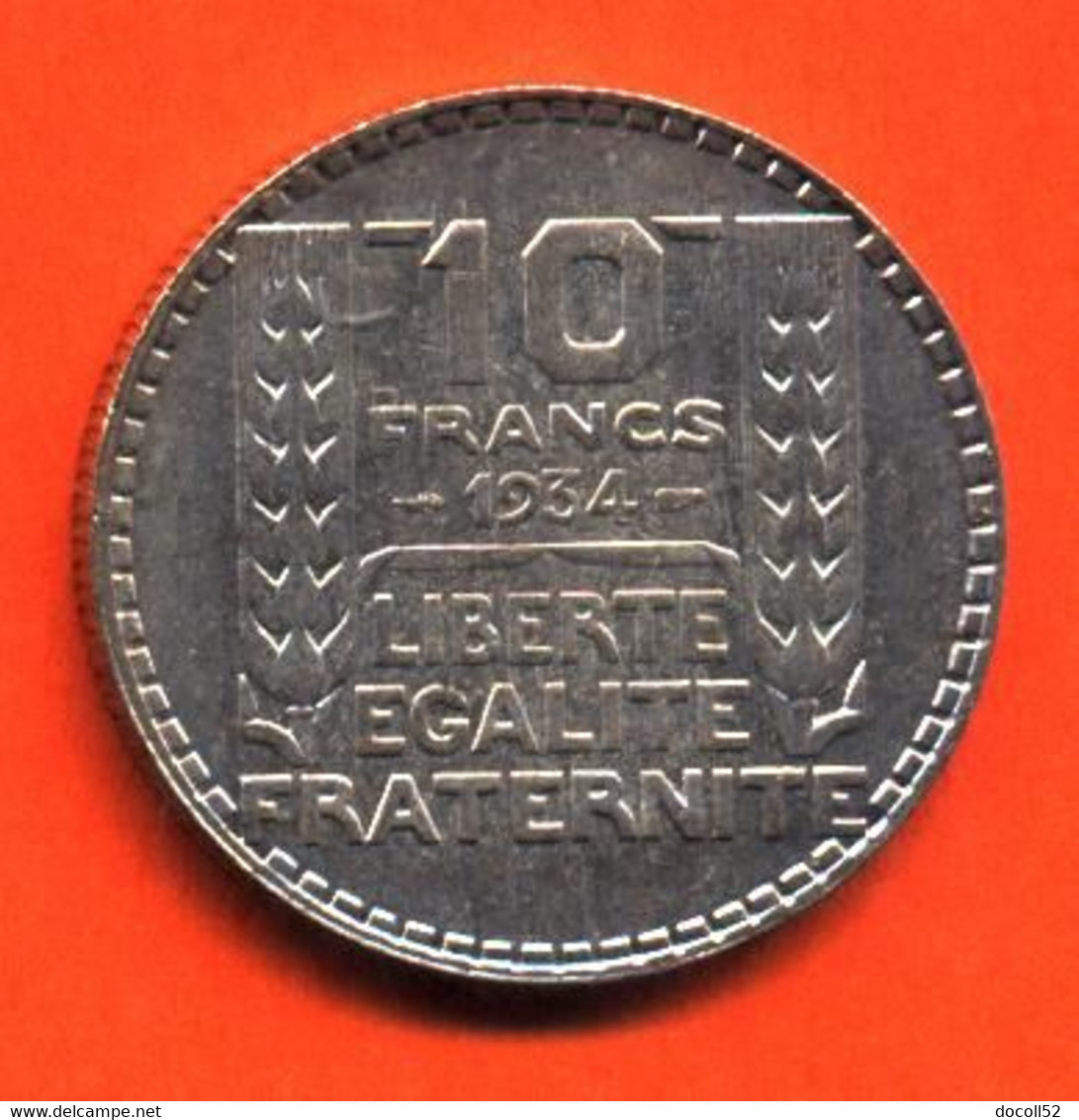 MONNAIE DE 10 FRANCS ARGENT 1934 " TURIN " QUALITE SPL - VOIR 2 SCANS - 10 Francs