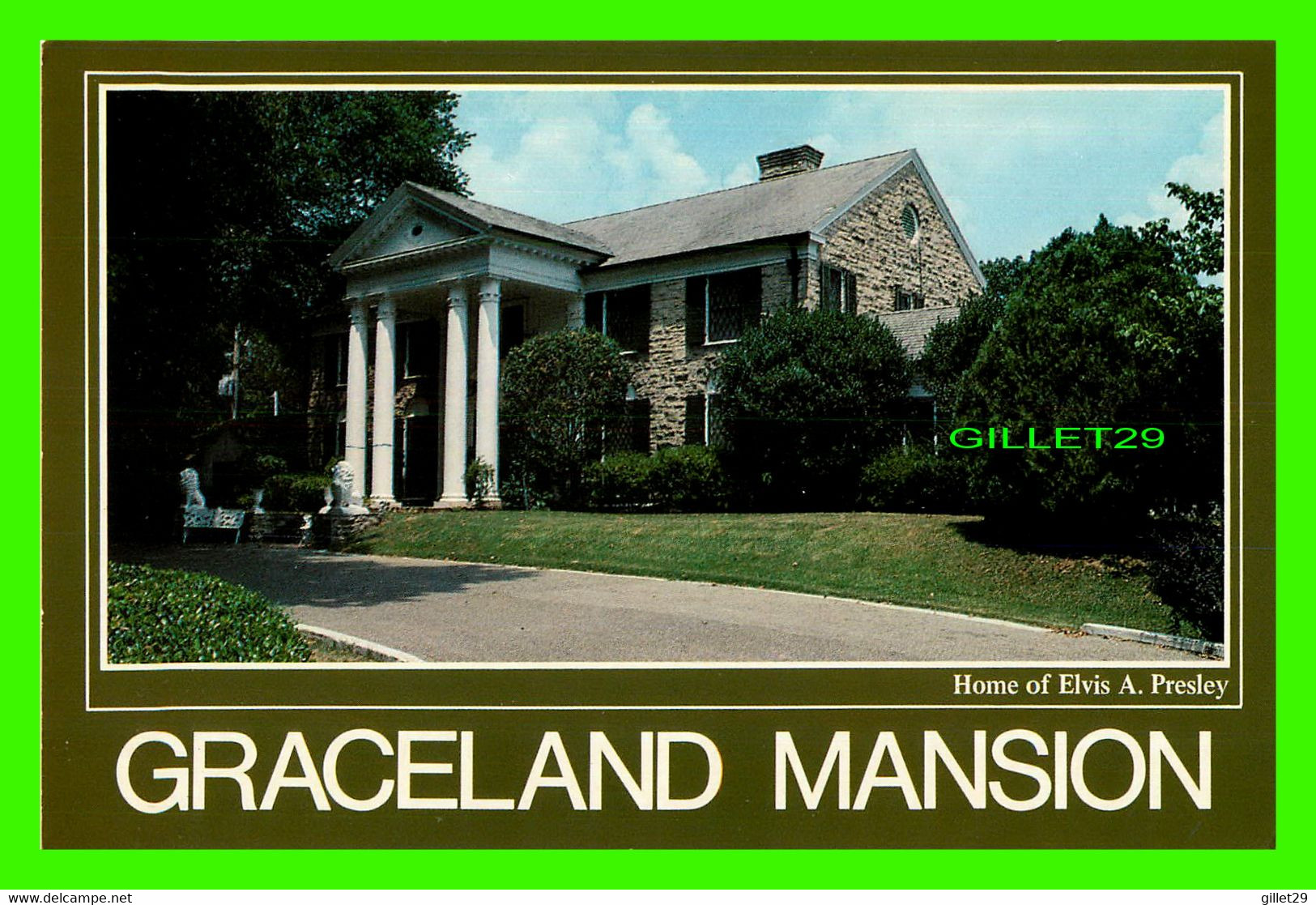 MEMPHIS, TN - GRACELAND MANSION - 1981 STEVE CALDWELL - SOUTHERN POST CARD CO INC - - Memphis