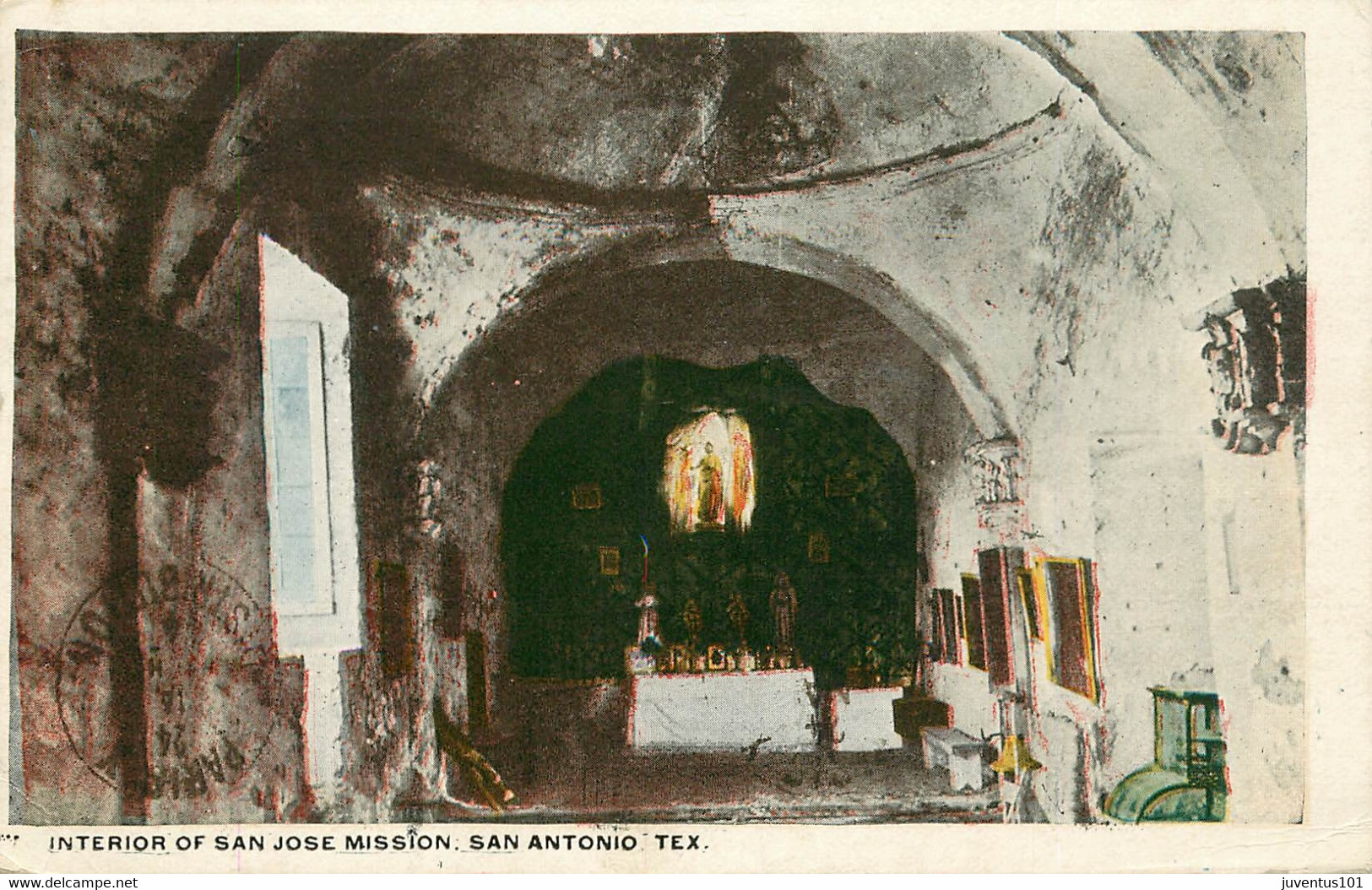 CPA Interior Of San José Mission,San Antonio-Timbre       L1949 - San Antonio