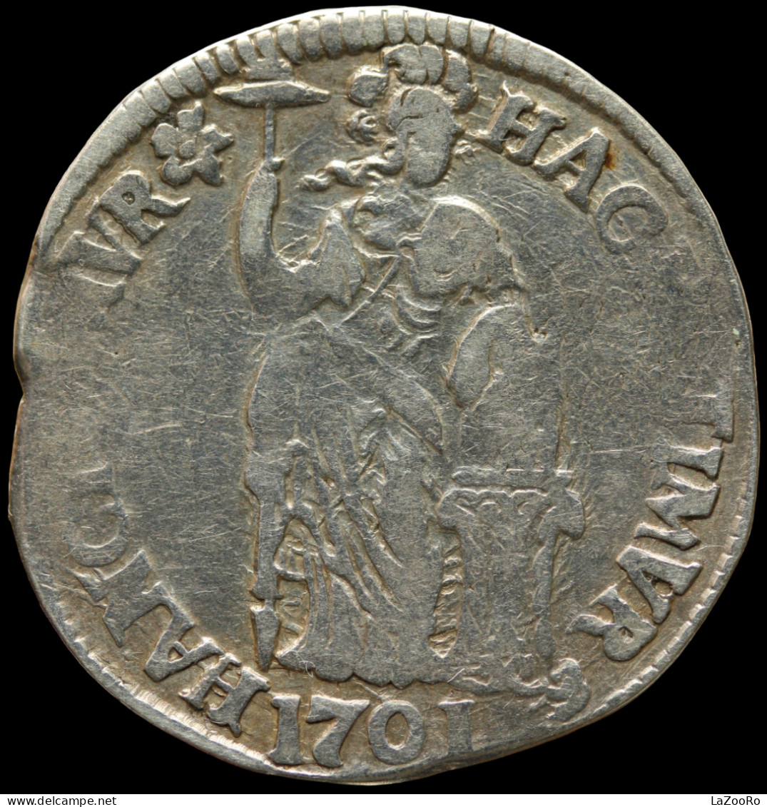 LaZooRo: Netherlands OVERIJSSEL 1 Gulden 1701 VF Rotation - Silver - …-1795 : Oude Periode