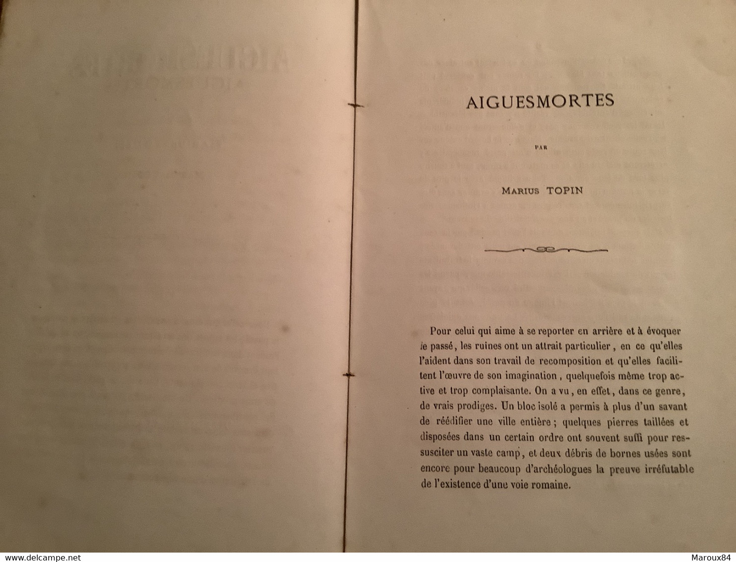 Dpt 30Livret  Aiguesmortes Par Marius Topin 4eme édition. 1873  63 Pages - 1801-1900