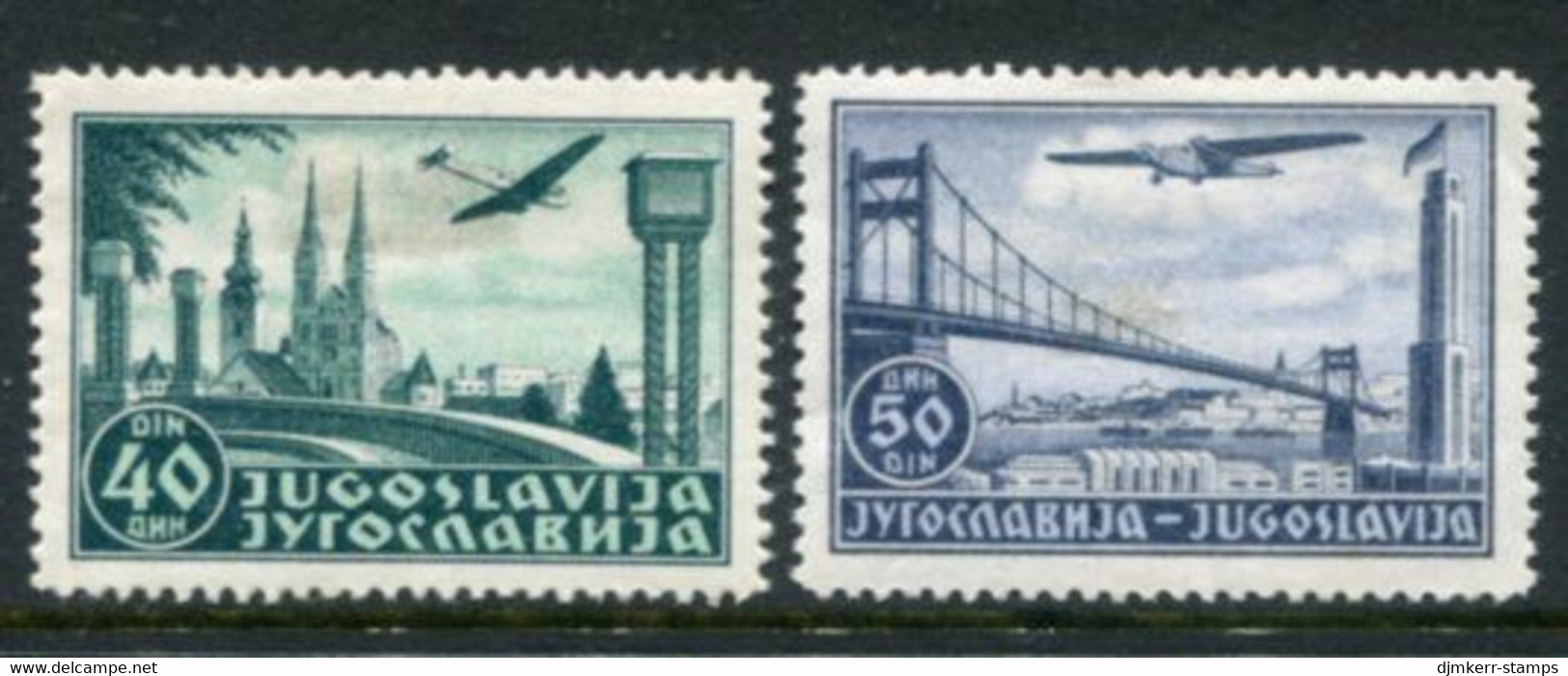 YUGOSLAVIA 1940 Airmail Definitive LHM / *.  Michel 426-27 - Unused Stamps