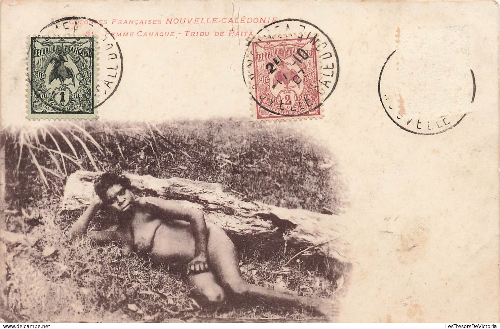 CPA NOUVELLE CALEDONIE - Femme Canaque - Tribu De Paita - Femme Nue Allongée Sur Le Sol - Nouvelle-Calédonie