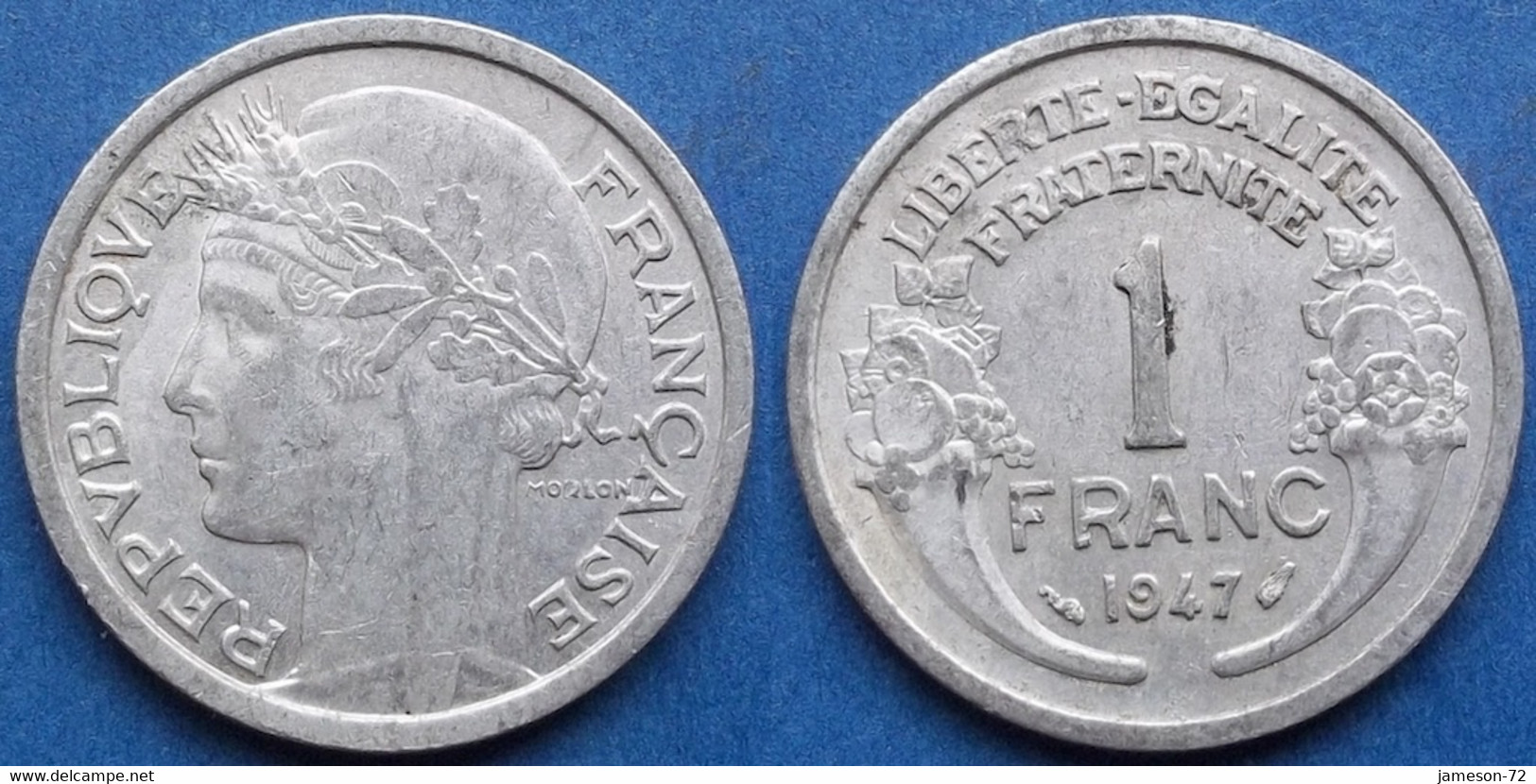 FRANCE - 1 Franc 1947 KM# 885a.1 De Gaulles Provisional Government (1944-1947) - Edelweiss Coins - 1 Franc